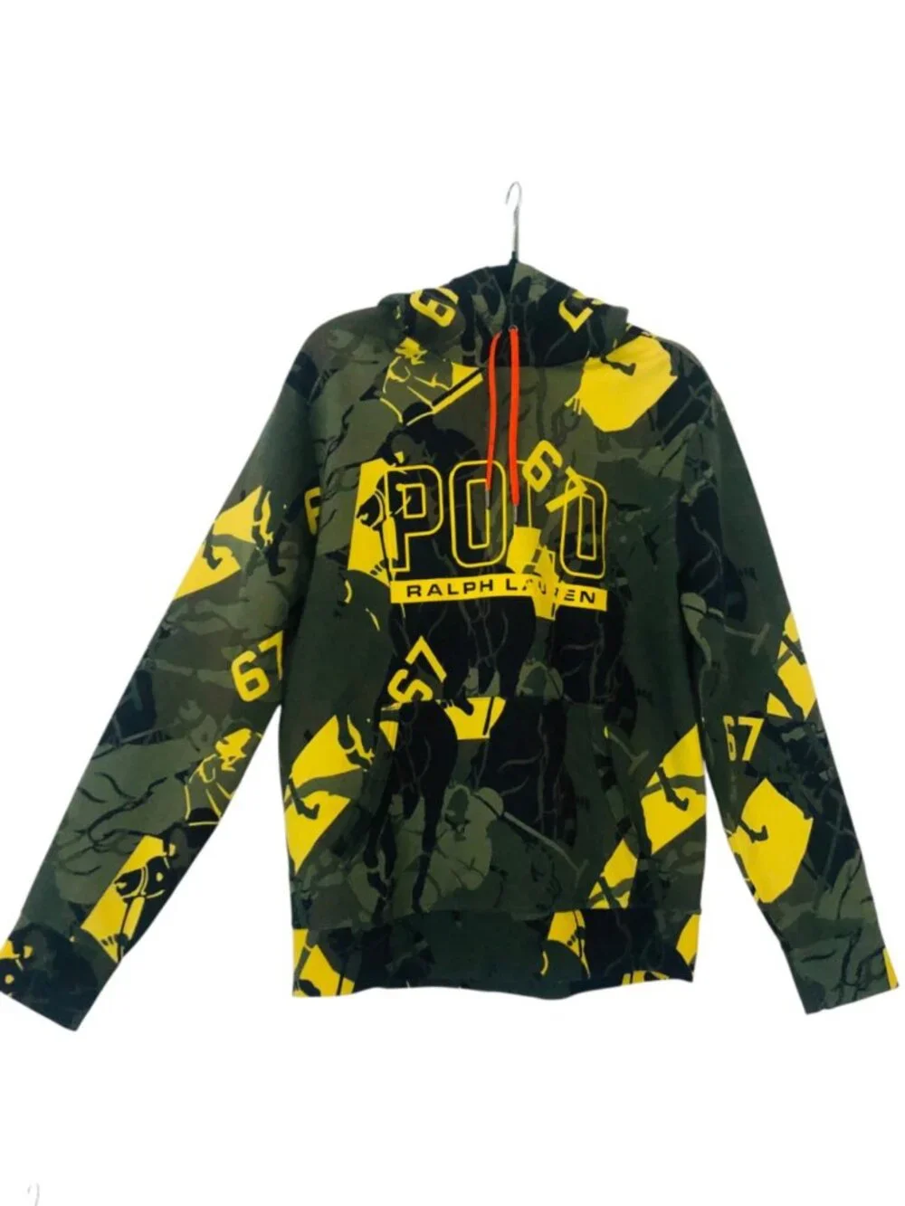 POLO RALPH LAUREN Logo Polo Pony Camo Double-Knit Hoodie Size M NEW